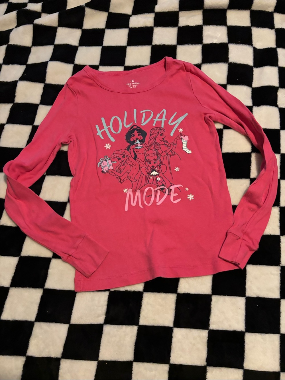 Medium 7/8 Disney Princess Holiday Mode' Girls Long Sleeve Top - Pink